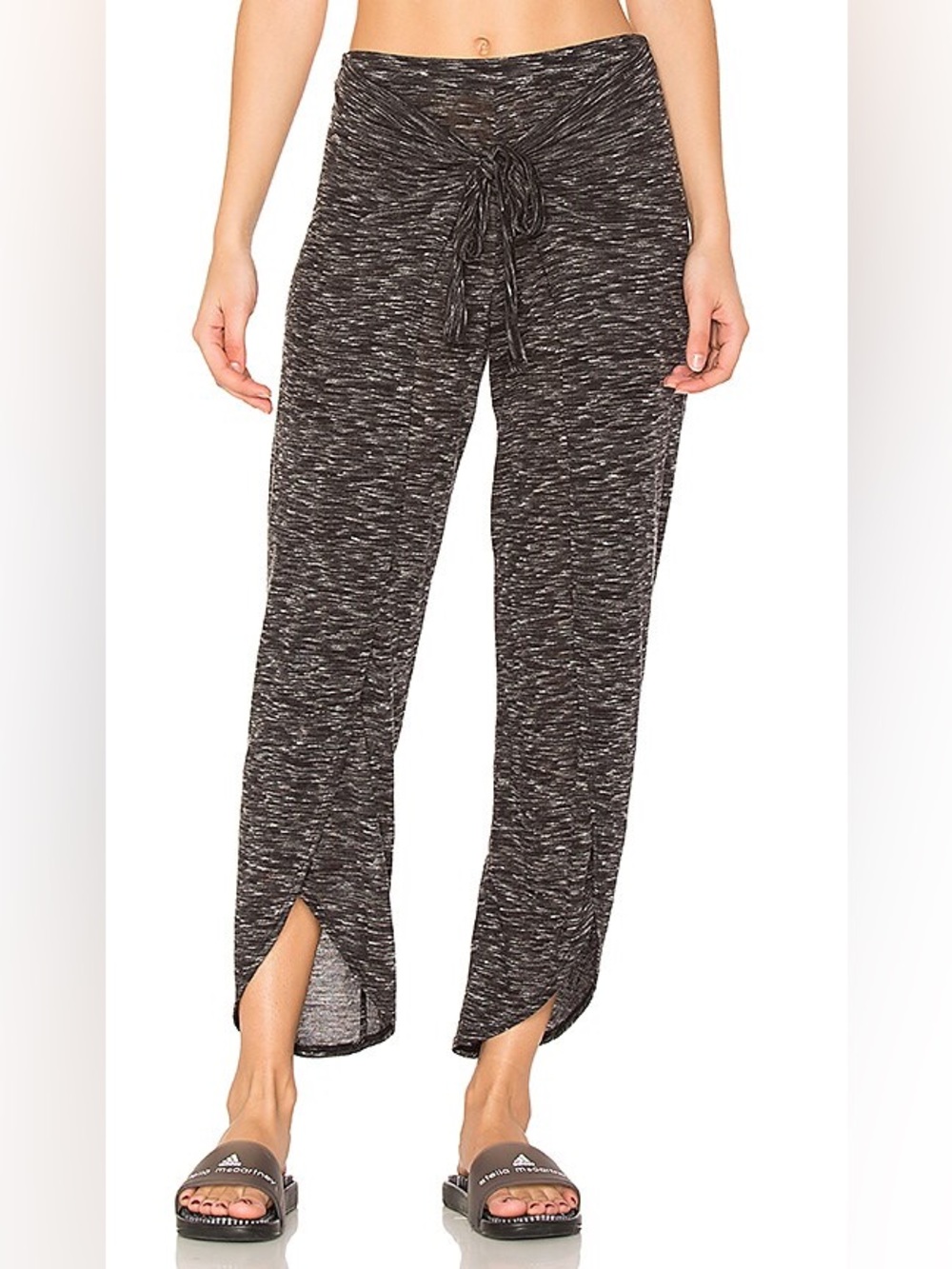 FP Movement by Free People Black Marled Wide-Leg Nothing to Lose Pants size S